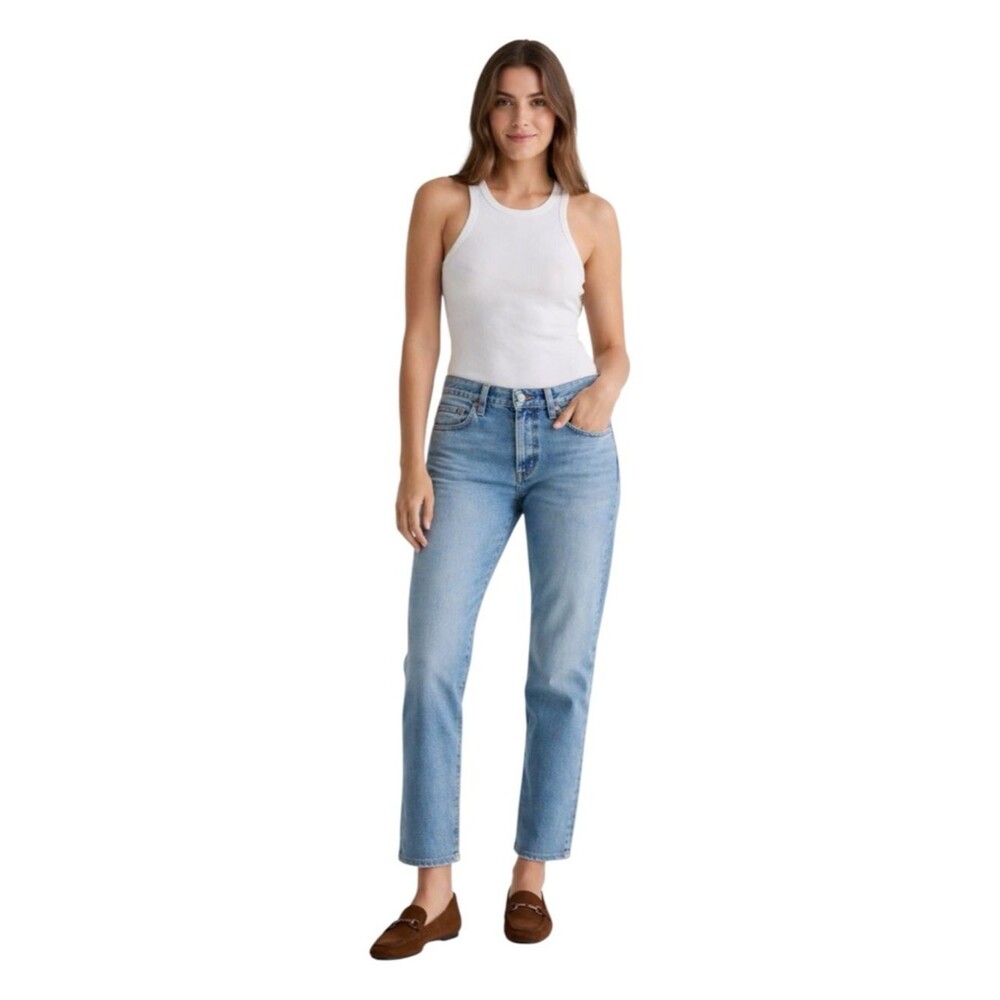 AG Adriano Goldschmied Ex-Boyfriend Slim Jeans 28 Light Wash Cotton - Picture 7 of 7